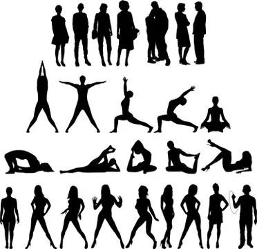 People Silhouettes Stock Illustration