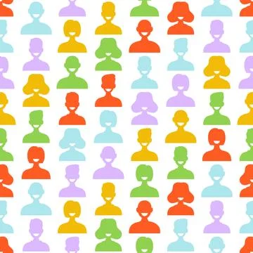People Silhouettes Seamless Pattern. Vector seamless dithering pixel style .. Stock Illustration