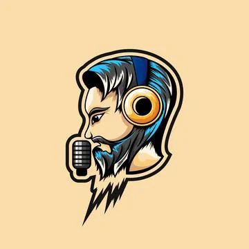 People singing logo Stock Illustration