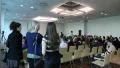 People sit on the chairs in the hall for presentations HD Footage