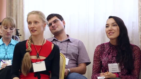 People sit in the conference room Stock Footage 67355210