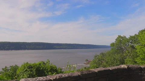 People sit down on the Park benches at the Fort Tryon Park at Washington Heights Stock-Footage 250357728