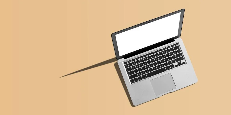 People sits on a work with a laptop computer for a color table on the black.. Stock Illustration
