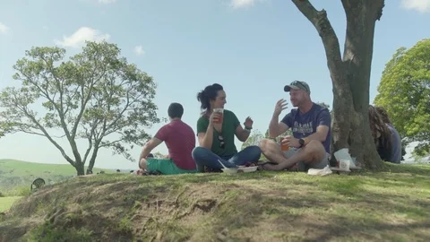 People sitting around Drinking Stock Footage 105726256