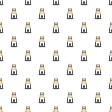 People sitting on chairs seamless pattern background Stock Illustration