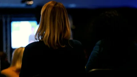 People sitting at conference. Attention viewers. Seminar. Video stock 117631953