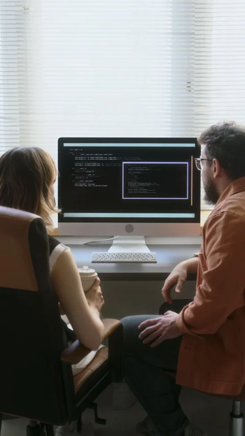 People Sitting in Front of Computer Stock Footage 313496789