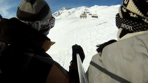 People sitting in a skilift Stock Footage 3150892