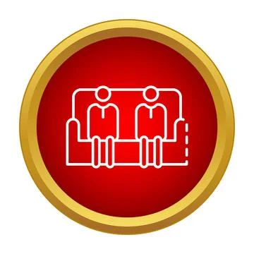 People sitting on sofa relaxing flat icon Ilustração Stock