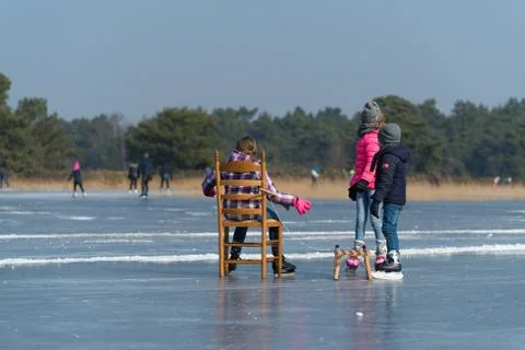 People skating on ice Stock Photos