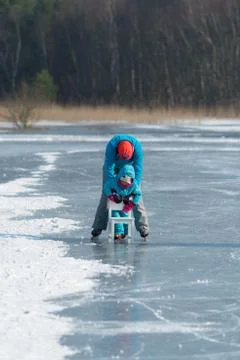People skating on ice Foto stock