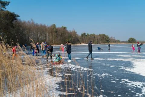 People skating on ice Stock Photos