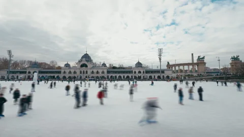 People Skating On The Ice Rink Stock Footage 327065614