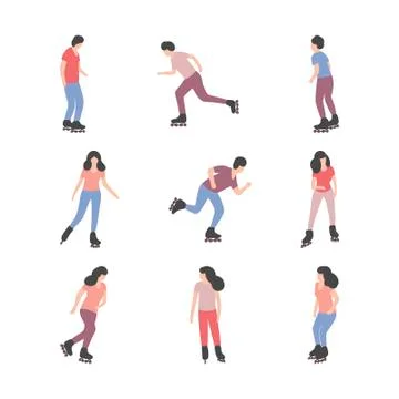 People Skating Stockillustratie
