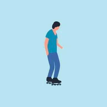 People Skating Stock Illustration