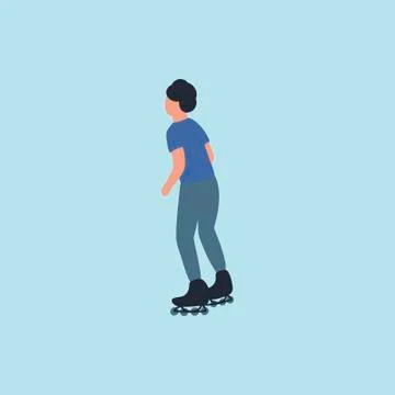 People Skating Stock Illustration