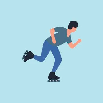 People Skating Stock Illustration