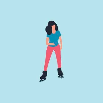 People Skating Stock Illustration