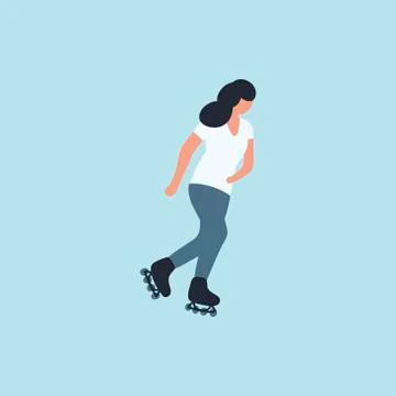People Skating Stock Illustration