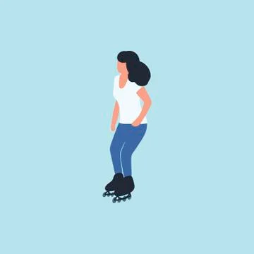 People Skating Stock Illustration