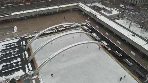 People skating in Nathan Phillips Stock Footage 146968988