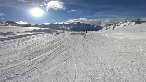 People skiing - actioncam Stock Footage 117227368