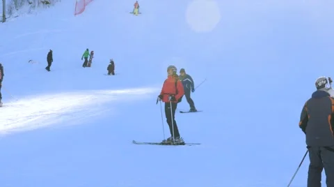 People skiing Video stock 46126640
