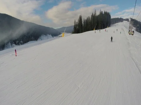 People skiing Stock Footage 72295037