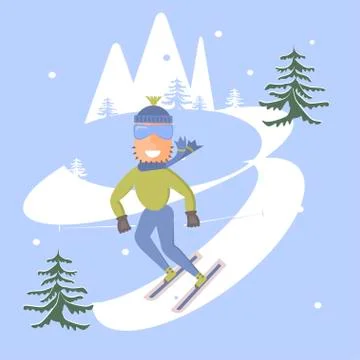 People skiing Stock Illustration