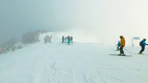 People skiing in the mountain Stock Footage 72134020