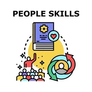 People skills concept developing social interaction expertise Stock Illustration