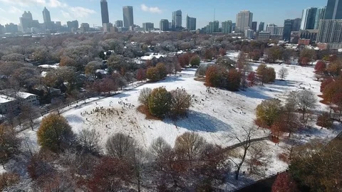 People Sledding in the park Video stock 83493272