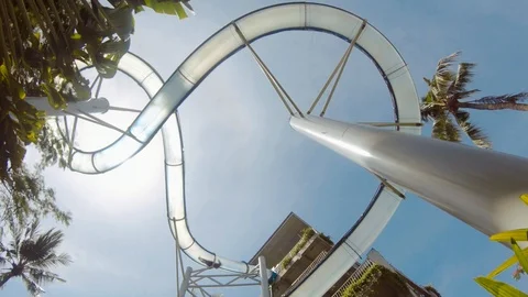 People Sliding Down in a Water Slide. Wa... | Stock Video | Pond5