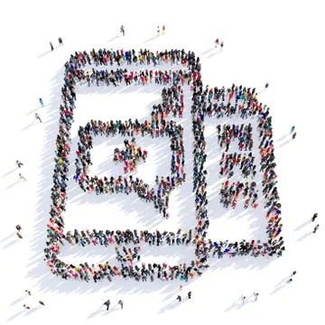 People smartphone shape 3d Stock Illustration