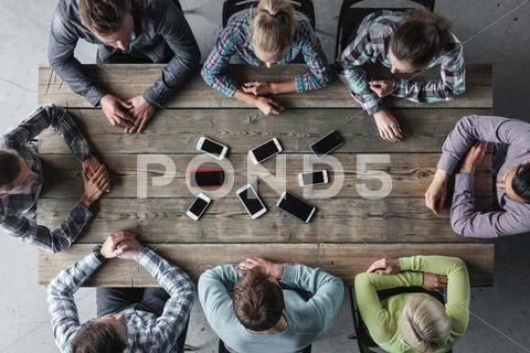 People with smartphones Stock Photos