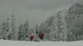 People Snow Skiing Ski Skateboards Preparing Winter Sport Activity Mountain Alps HD Footage