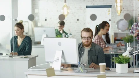 People Solving Problems, Attending Conferences, Working On their Computers Stock Footage 70852545