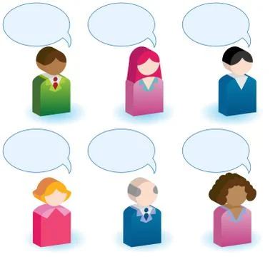 People speaking Stock Illustration
