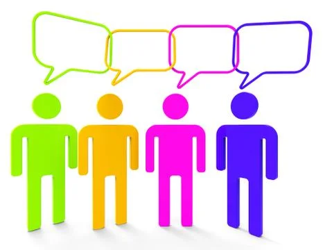 People Speaking Indicating Point Of View And Chit Chat 스톡 일러스트