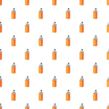 People speaking at podium seamless repeating pattern Illustration