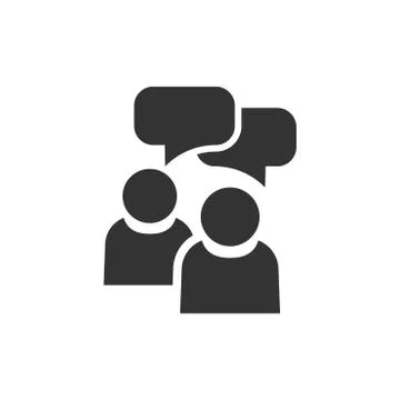People with speech bubble icon in flat style. Business agreement vector illus イラスト素材