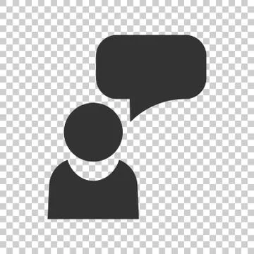 People with speech bubble icon in flat style. Business agreement vector illus Stockillustratie