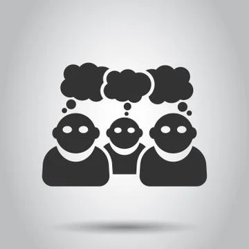 People with speech bubble icon in flat style. Business agreement vector illus Stock Illustration