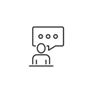 People with speech bubble icon in flat style. Chat vector illustration on whi Stock Illustration