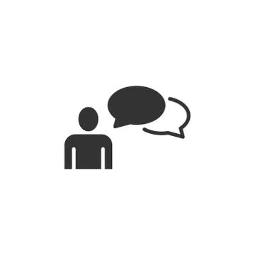 People with speech bubble icon in flat style. Chat vector illustration on whi Stockillustratie