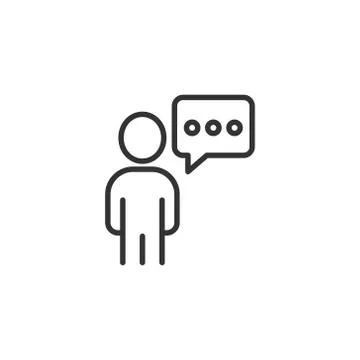 People with speech bubble icon in flat style. Chat vector illustration on whi 스톡 일러스트