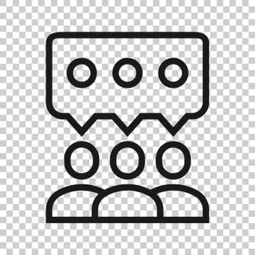 People with speech bubble icon in flat style. Chat vector illustration on whi Stock Illustration