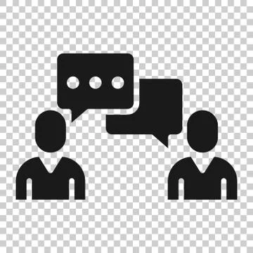 People with speech bubble icon in flat style. Chat vector illustration on whi イラスト素材