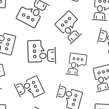 People with speech bubble icon in flat style. Chat vector illustration on whi Illustrazione stock