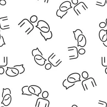 People with speech bubble icon in flat style. Chat vector illustration on whi イラスト素材